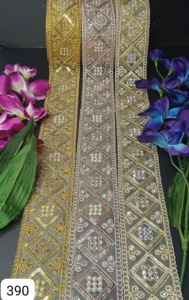 Luxury Mirror Lace Fabric with Intricate Embroidery Fast Shipping Handcrafted Mirror Embroidery Lace Ideal for Ethnic - Product Image 5