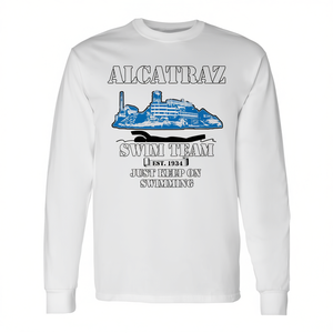 สโมสรว่ายน้ำอัลคาทราซทีม 1934 เสื้อยืดโปรโมชั่นแขนยาวสไตล์วินเทจ 1934 สไตล์วินเทจ - Product Image 2