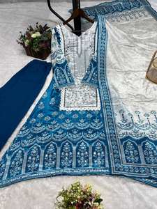 Traje Anarkali Salwar de diseñador para mujer, último césped estampado pakistaní para fiesta - Product Image 6