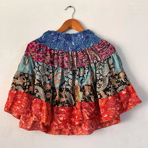 Jupe Festival Couche à plusieurs niveaux Longue Mini jupe en soie fluide Casual Respirant Boho Style Soie Maxi Jupe - Product Image 1