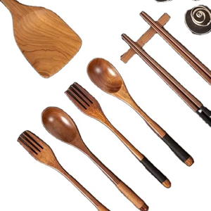 Juego de cena de madera natural personalizable al por mayor, utensilios sostenibles para cocina, colección de cocina - Product Image 1