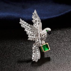 Broche coupe émeraude exquise Leb diamant cultivé multi-usages 925 pendentif en argent pour les femmes cadeau d'anniversaire parfait pour elle - Product Image 2