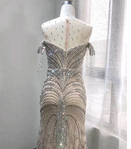 Robe Sweetheart -Neck strass perlé Gaine Poly Mesh Fabric Sleeveless full Length Casual Cocktail Formal Elegant - Product Image 3