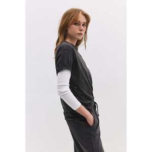 T-shirt décontracté 100% coton avec détail de bague en métal perforé - Product Image 2