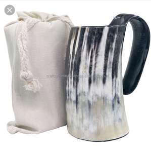 Vente en gros fini à la main naturel Viking corne à boire tasses à bière qualité supérieure Viking corne tasse Viking corne tasse - Product Image 4