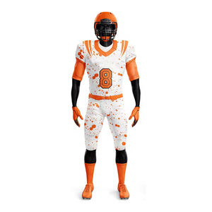 Uniforme de football américain, vêtements de sport, personnalisé, confortable, respirant, grande taille, manches courtes, séchage rapide, 100% polyester, équipe personnalisée - Product Image 4