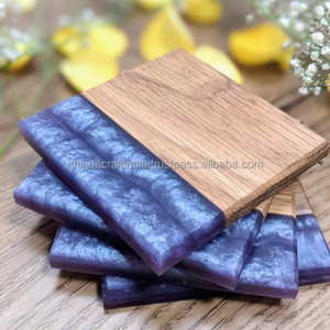 Juego de posavasos redondos modernos de madera y resina 2025 estilo contemporáneo para decoración del hogar encanto atemporal para regalos - Product Image 6