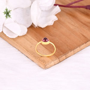 แหวนเงินแท้ทัวร์มาลีนธรรมชาติทำด้วยมือรูปหัวใจสีเหลืองทอง925แหวนดีเครื่องประดับขายส่งของขวัญสำหรับเพื่อนเจ้าสาว - Product Image 4