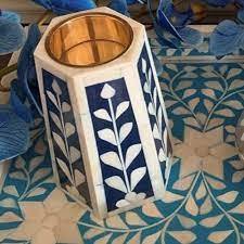 Quemador de incrustaciones de hueso Elegante y creativo Soporte de vela con incrustaciones de hueso Forma cuadrada Portavelas con incrustaciones de hueso - Product Image 6