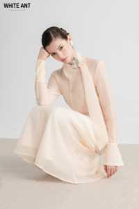 New Design Twisted Waistband Hot-selling A-line <b>Midi</b> <b>Skirt</b> for Women ISABEL <b>MIDI</b> WRAP <b>SKIRT</b> Sheer Tri-Acetate Fabric Vietnam - Product Image 6