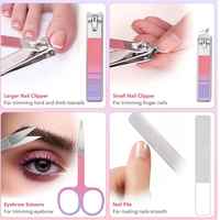 Kit de pédicure manucure de qualité supérieure avec pochette Ensembles de manucure fabriqués au Pakistan Outils de soins de pédicure en acier inoxydable Pince à épiler, coupe-ongles