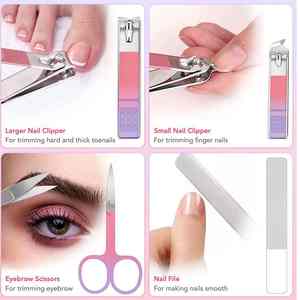 Kit de pédicure manucure de qualité supérieure avec pochette Ensembles de manucure fabriqués au Pakistan Outils de soins de pédicure en acier inoxydable Pince à épiler, coupe-ongles - Product Image 5