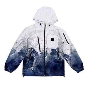 Vestes coupe-vent personnalisées à sublimation bon marché vestes d'extérieur personnalisées avec fermeture éclair et légères unisexe pour hommes pour femmes - Product Image 5