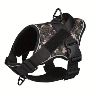 Harnais pour chien de conception camouflage personnalisée harnais pour animaux de compagnie à boucle réglable pour grands chiens Service OEM - Product Image 3
