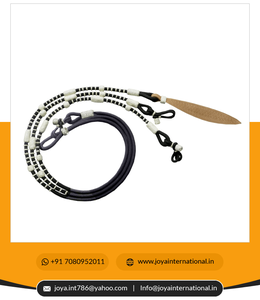 Rênes en Nylon synthétiques Rommel / Romal / Romel noires recouvertes de cuir brut naturel blanc Tack NR184 - Product Image 2