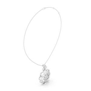Elegante Colgante Étnico de Oro Blanco de 10K con Diamante Cultivado en Laboratorio, Corte Brillante, Perforado con Láser, Chapado en Rodio, Joyería Unisex, Regalo de Boda - Product Image 5