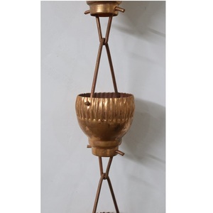 Cadena de lluvia de cobre para jardín | Acabado de cobre natural Diseño personalizado Cadena de lluvia de cobre - Product Image 3