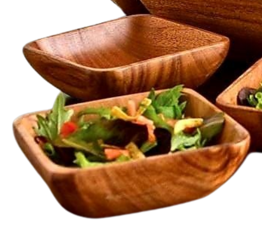 Vente en gros Ensemble de bols en bois d'acacia pour la cuisine Bol de service carré en bois d'acacia de haute qualité Ustensiles de cuisine de l'usine du Vietnam - Product Image 3