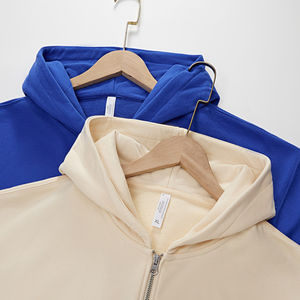 Sweats à capuche en polaire épais et lourd personnalisés, 100% coton, coupe régulière, hommes, épaules tombantes, coupe courte, double fermeture éclair bidirectionnelle, respirant, rapide - Product Image 3