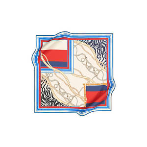 Off-<b>White</b> Polyester Twill <b>Square</b> Patterned Headpiece & Neckerchief - Product Image 1