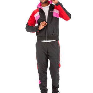 Pantalon de survêtement froissé à coquille souple zippé 2 pièces ensemble hommes Streetwear avec passepoil poignets élastiques unisexe Nylon coupe-vent survêtement - Product Image 5