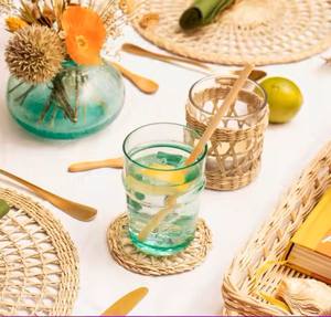 Handwoven Eco-friendly <b>Seagrass</b> Flower <b>Placemat</b> Tableware Party Decoration American Style Wholesale From Vietnam - Product Image 5