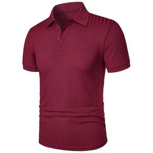 Nuevo verano Polo hombres rayas sólidas Fitness elasticidad manga corta polos para hombres camisas de moda - Product Image 1