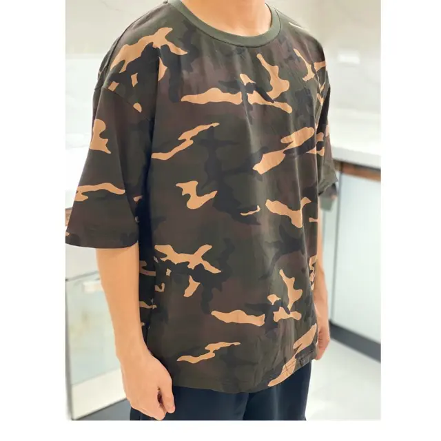 Camouflage T Shirt OEM Heavyweight High quality 100% Cotton Drop shoulder Oversized Camouflage unisex T Shirt