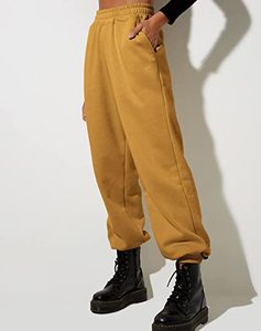 Femmes de haute qualité coton mélangé Cinch bas pantalons de survêtement dentelle Logo décoration coupe ample Street Style survêtement pour hiver plat - Product Image 3