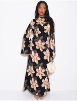 Nouvelle Collection Été 2026 : Robe Longue Florale pour Femme Musulmane – Abaya Islamique Modeste pour Usage Quotidien – Vêtements Musulmans pour Femme
