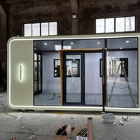 Cabaña Móvil Pequeña Tipo Cápsula de 20 pies/40 pies, de Una o Dos Habitaciones, con Exterior Blanco, Directo de Fábrica, para Cafetería u Oficina