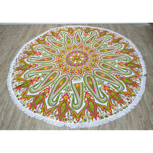 Serviette de golf à motif mandala hautement absorbant à séchage rapide de plage rectangulaire imprimée sur mesure avec dentelle 100% coton d'Inde - Product Image 6