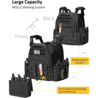 Gilet respirant réglable à dégagement rapide avec système Molle en Oxford/Nylon, grande capacité, léger, pour entraînement Airsoft en extérieur