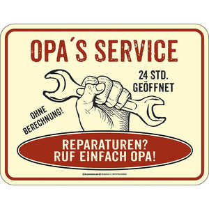 Panneaux de signalisation pour cour et pelouse Opa's Service Yard & Lawn Signs, produit de haute qualité en tôle. - Product Image 2