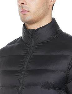 Blouson Bomber d'hiver épais pour homme, coupe pilote, coupe-vent, en nylon bleu, avec impression personnalisée, broderie de logo, imperméable, fermeture éclair, couleur personnalisée - Product Image 3