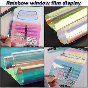 Prezzo di fabbrica autoadesivo riflettente colorato arcobaleno Chameleon pellicola adesiva iridescente pellicola di vetro abbagliante pellicola dicroica