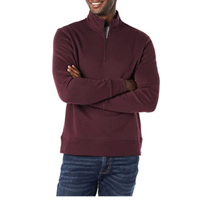 <b>Mens</b> <b>Fleece</b> Casual Winter <b>Quarter</b> Zipper Polo Shirt Loose Fit Collar Hot Warm Cotton Blended Zipper Sweatshirts - Product Image 3