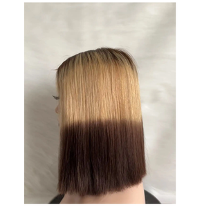 Dentelle française transparente personnalisée cheveux vierges chinois naturels purs perruques droites 250% densité 10-14 pouces perruques Bob chères - Product Image 4