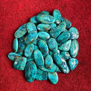 Shattuckite ธรรมชาติหลายรูปร่างขายส่งมาก Cabochon แบนหลังฟรีขนาดอัญมณีทำด้วยมือสร้อยคอที่ดีเครื่องประดับ - Product Image 6