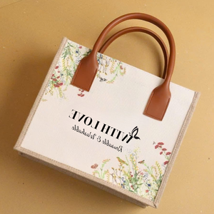 High Quality Reusable Jute <b>Tote</b> <b>Bags</b> Eco Friendly <b>Fabric</b> <b>Tote</b> Linen <b>Tote</b> <b>Bag</b> Custom Print Jute <b>Bag</b> made in Viet Nam - Product Image 5