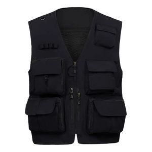 Hiver Hommes High Street Style Canvas Cargo Vest Outer Wear Plus Size Quick Dry Polyester/Cotton - Product Image 2
