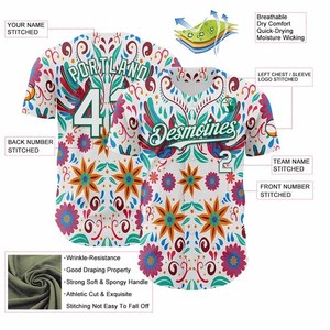 Unisex White Baseball Jersey Short Sleeve Solid Sublimated Regular Fit All Seasons Breathable Polyester Quick Dry Custom Team - Product Image 3