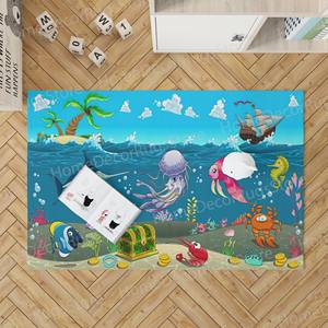 Underwater Printed <b>Rug</b> - Ocean Life Design for Kids and Salon Decor,Luxury <b>Velvet</b> <b>Rug</b> - Product Image 4