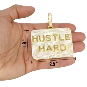 Meilleur prix pour les pendentifs de lettre de rappeur Hip Hop cultivés en laboratoire VVS sur mesure en or 10K/14K avec cadeau parfait de style glacé - Product Image 2