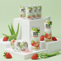 BOISSON GAZEUSE À LA FRAGRANCE DE FRAISE ET D'ALOE VERA DE QUALITÉ SUPÉRIEURE 320 ml AVEC DE VRAI JUS D'ALOE VERA VENTE EN GROS FABRICANT DE BOISSONS À LA FRUITE OEM ODM