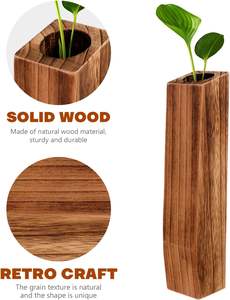 VASES en bois grand bourgeon Vase en bois Vase à fleurs étanche à la main Pots de plantes pot de fleurs décoratif arrangeant des Bouquets - Product Image 3