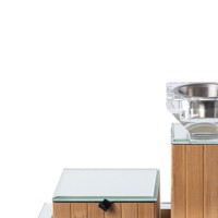 Ensemble de brûleur à encens en bois et acrylique de luxe avec support à bakhoor en métal, plateau moderne, décoration d'intérieur pour le Ramadan, utilisation à domicile au Moyen-Orient et au Golfe