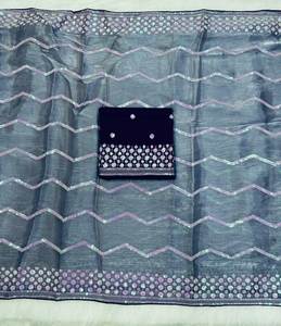 ชุดส่าหรีแบบปักลายสไตล์บูติกอินเดียชุดปาร์ตี้สุดพิเศษสำหรับชนเผ่าเก๋ไก๋ทันสมัยล่าสุด - Product Image 3