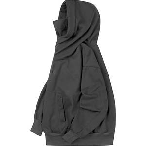 Automne hiver sweat à capuche à col roulé couleur unie à capuche à manches longues surdimensionné Hip Hop Streetwear mâle Ninja Style sweat à capuche surdimensionné - Product Image 5