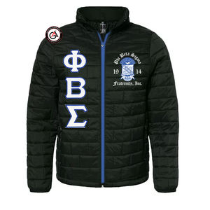 Chaqueta acolchada de invierno personalizada Phi Beta Sigma para hombre, prendas de vestir informales con cuello levantado, abrigos de alta calidad, chaqueta acolchada para hombre - Product Image 1